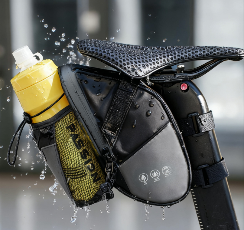 Bolsa Trasera para Bicicleta con Portabidón | Bolsa de Sillín Reflectante para MTB y Carretera