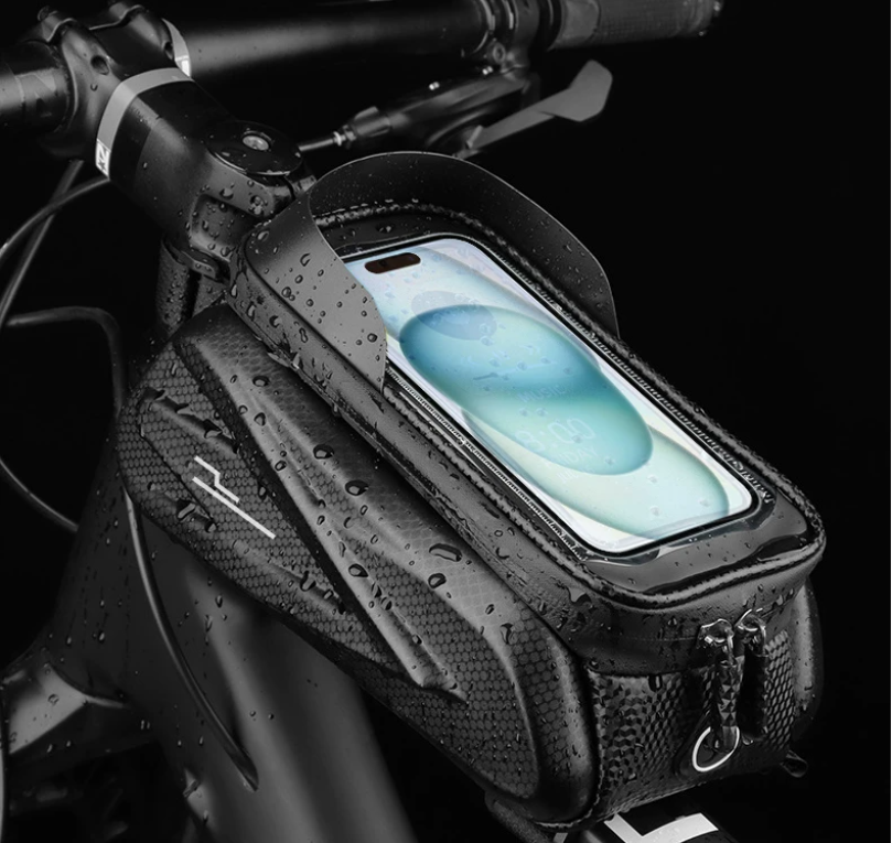 Bolsa para Móvil de Bicicleta Impermeable | Bolsa Rígida de Tubo Superior para MTB y Carretera