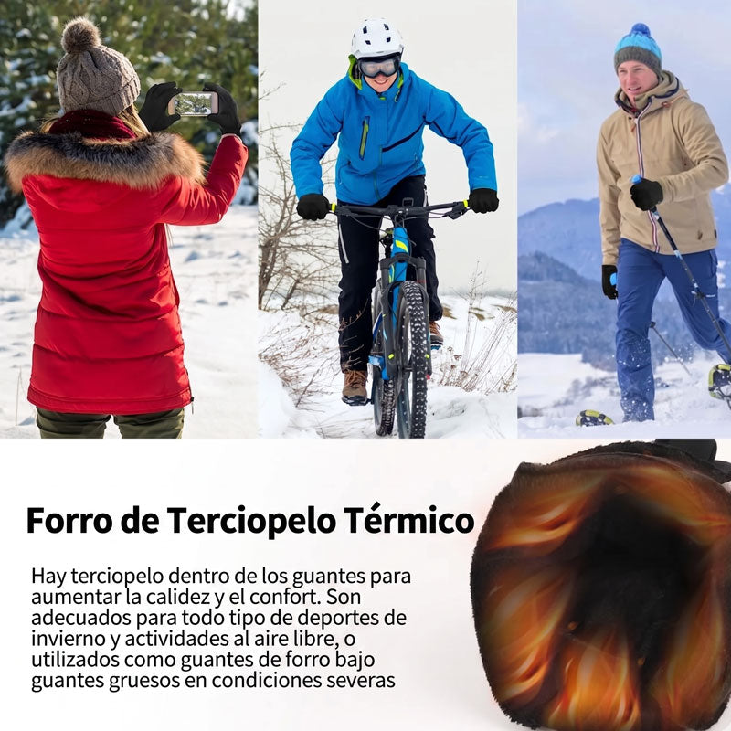 Guantes de Ciclismo Térmicos: Cortavientos, Impermeables y Táctiles Negro