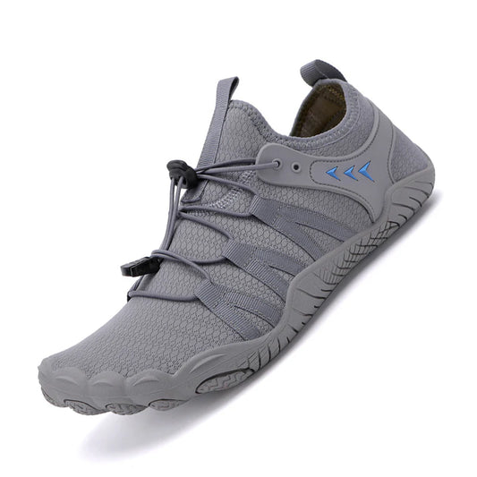 Zapatillas barefoot deportivas: transpirables, ligeras y con puntera ancha Gris