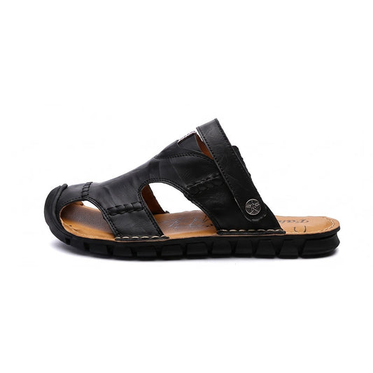 Calzado de Verano 2026: Sandalias de Cuero de Alta Calidad Negro