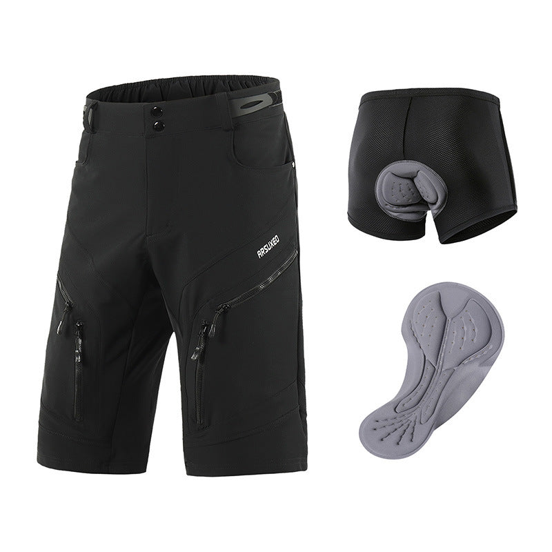 Pantalón Corto de Ciclismo Hombre 2 en 1 Desmontable con Bolsillos, Impermeable y Transpirable para MTB y Outdoor