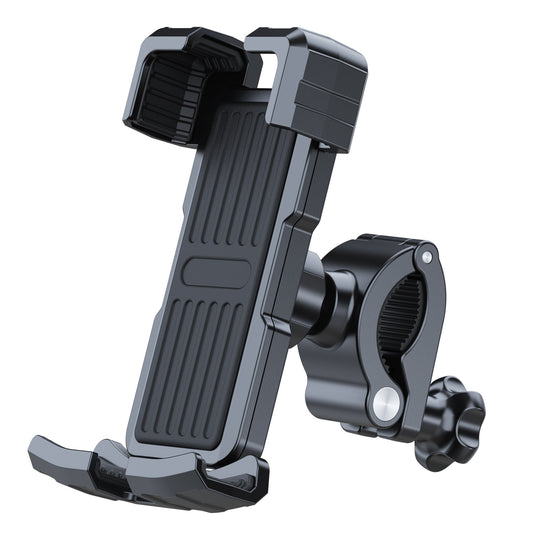 Soporte de teléfono para moto/bici con antivibración y sistema anti-shaking para navegación negro