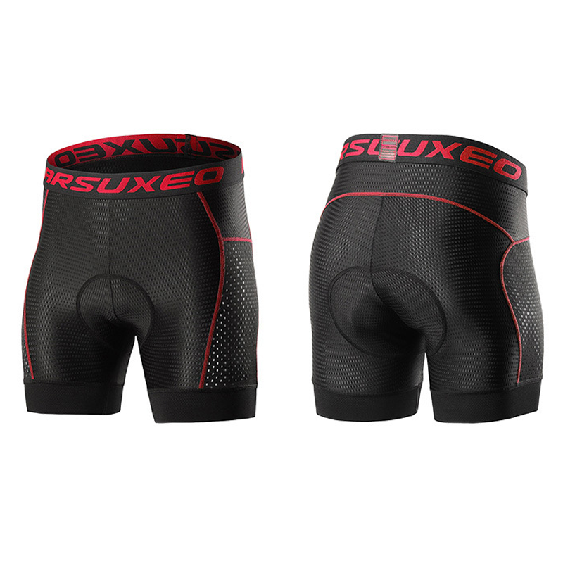 Culotte Interior Ciclismo Hombre | Badana Acolchada Transpirable MTB y Carretera rojo