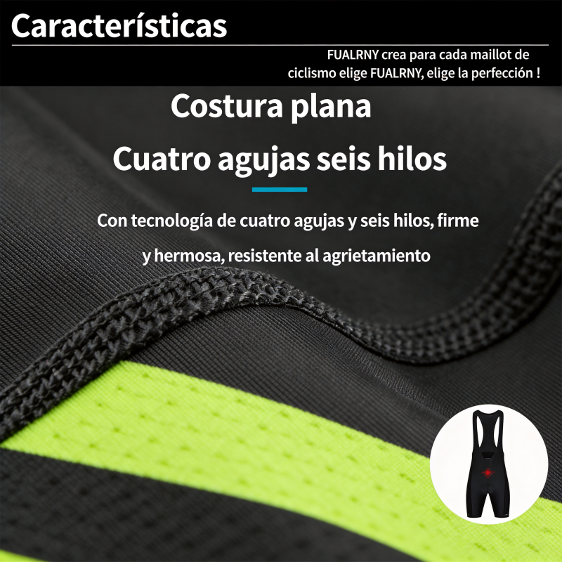 Pantalones Cortos de Ciclismo con Tirantes y Badana de Gel