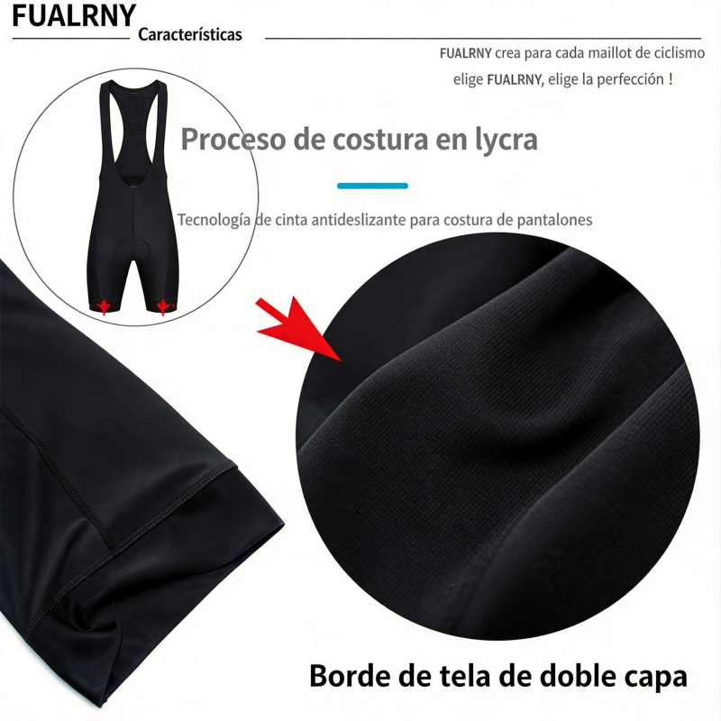 Pantalones Cortos de Ciclismo con Tirantes y Badana de Gel
