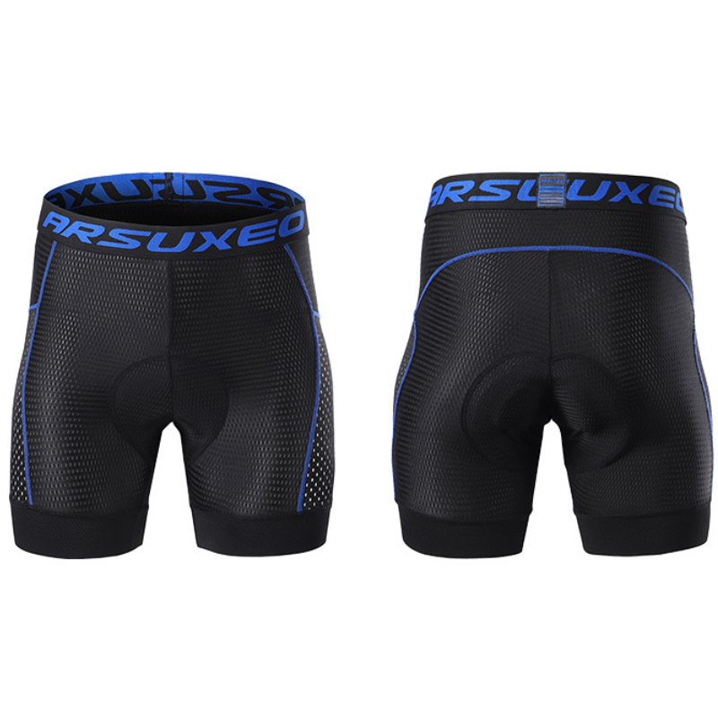 Culotte Interior Ciclismo Hombre | Badana Acolchada Transpirable MTB y Carretera gris claro azul