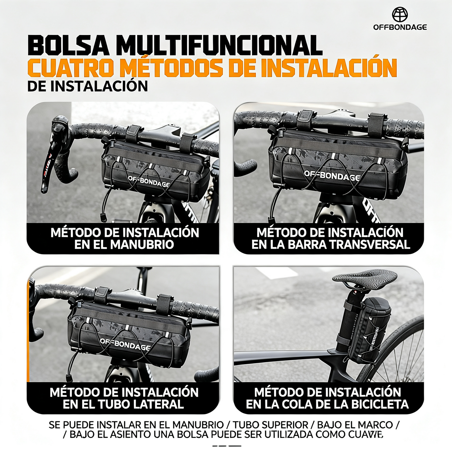 Bolsa de Manillar para Bicicleta Grande Capacidad | Bolsa Frontal Impermeable para MTB y Carretera