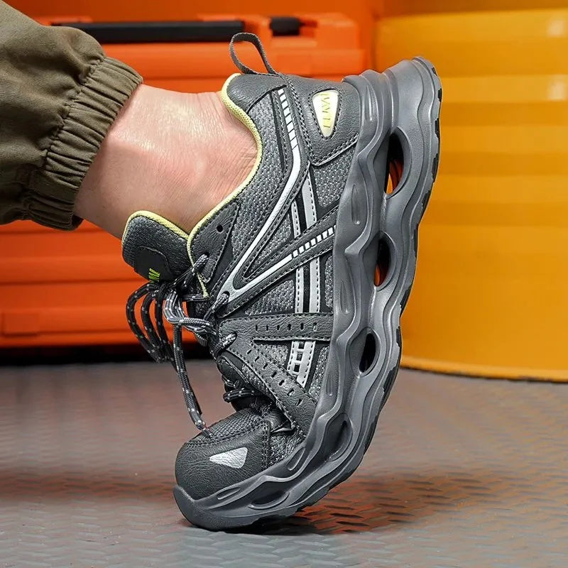 Zapatos de trabajo con amortiguación y puntera de plástico Negro