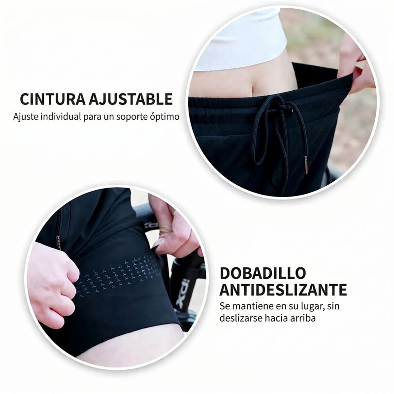 Culotte de ciclismo 2 en 1 para hombre con sillín: transpirable y de secado rápido Azul