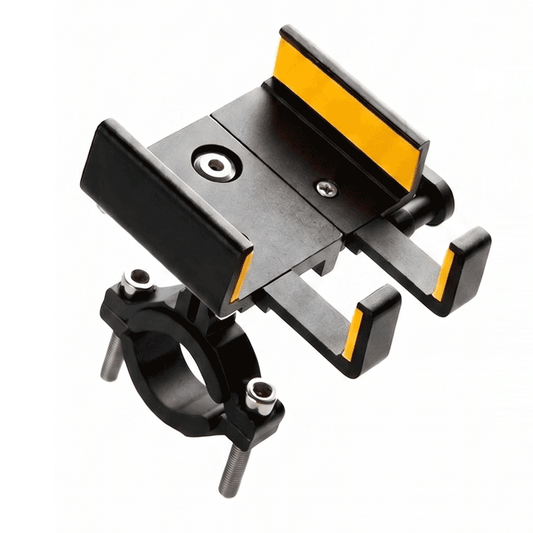 Soporte Premium de Aluminio para Móvil de Bicicleta  Negro y Amarillo