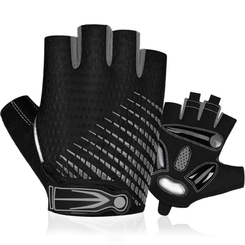 Guantes de Ciclismo: Ligeros, con Gel y Antideslizantes Negro