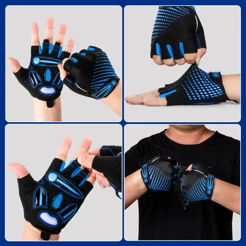 Guantes de Ciclismo: Ligeros, con Gel y Antideslizantes Negro