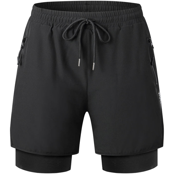 Culotte de ciclismo 2 en 1 para hombre con sillín: transpirable y de secado rápido Negro