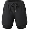 Culotte de ciclismo 2 en 1 para hombre con sillín: transpirable y de secado rápido Negro
