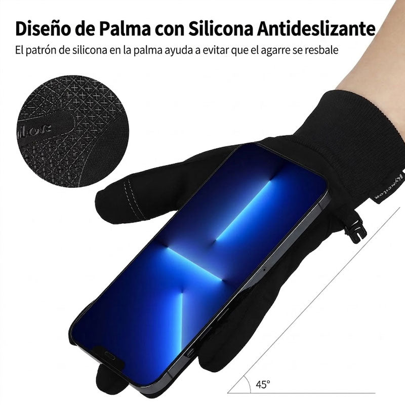 Guantes de Ciclismo Térmicos: Cortavientos, Impermeables y Táctiles Negro