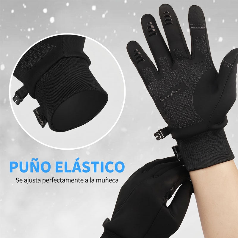 Guantes de Ciclismo Térmicos: Cortavientos, Impermeables y Táctiles Negro