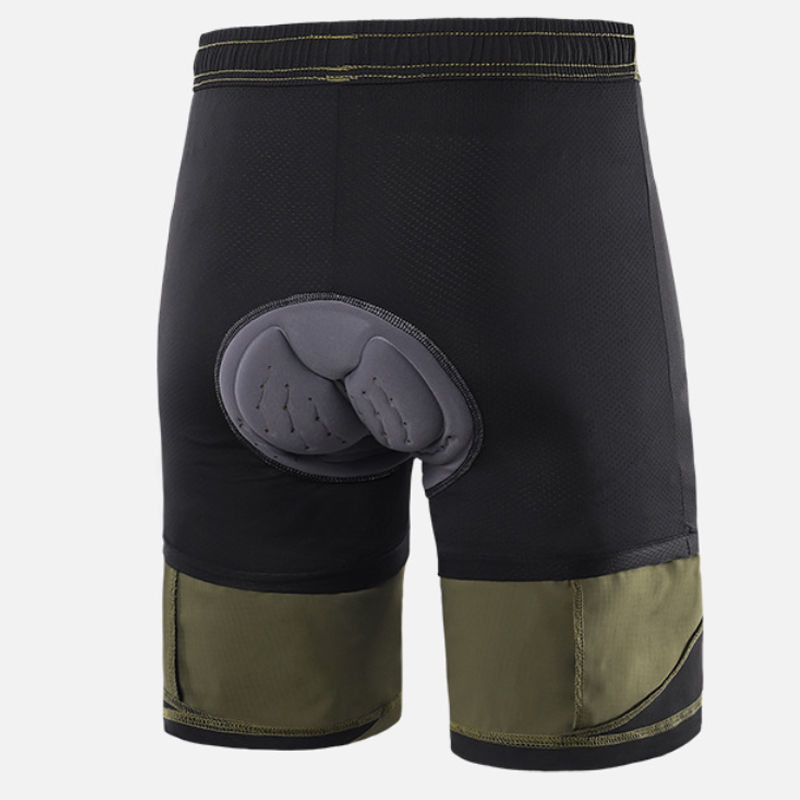 Pantalones de Bici Holgados Hombre con Bolsillos y Cojín Ergonómico Verde militar