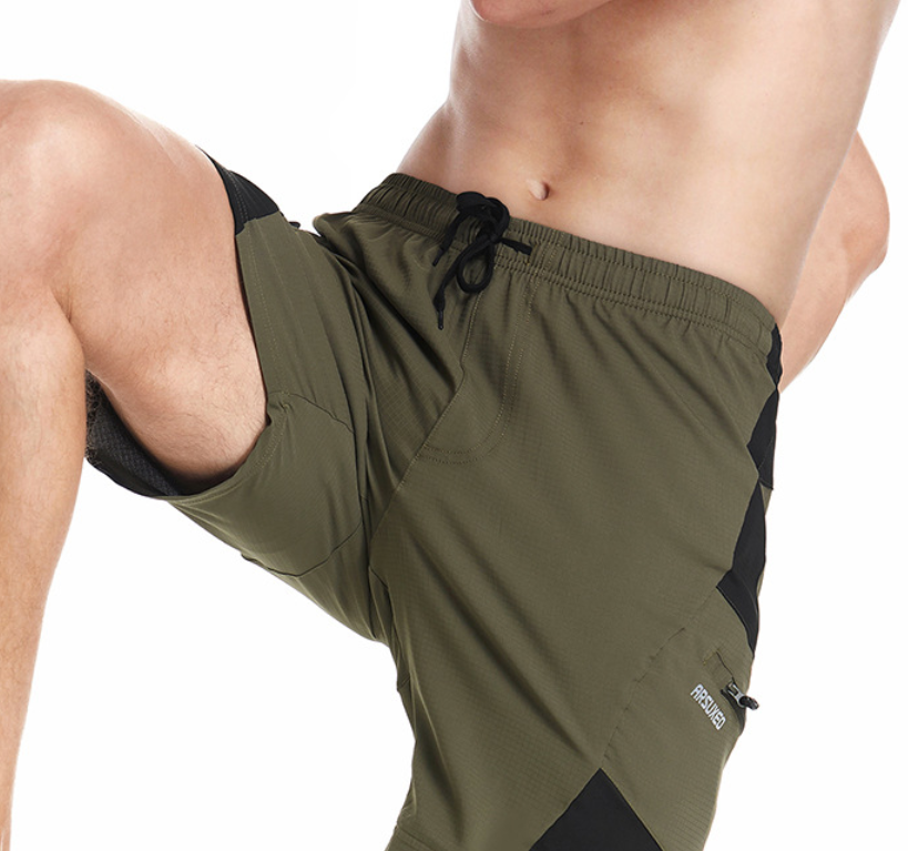 Pantalones de Bici Holgados Hombre con Bolsillos y Cojín Ergonómico Verde militar