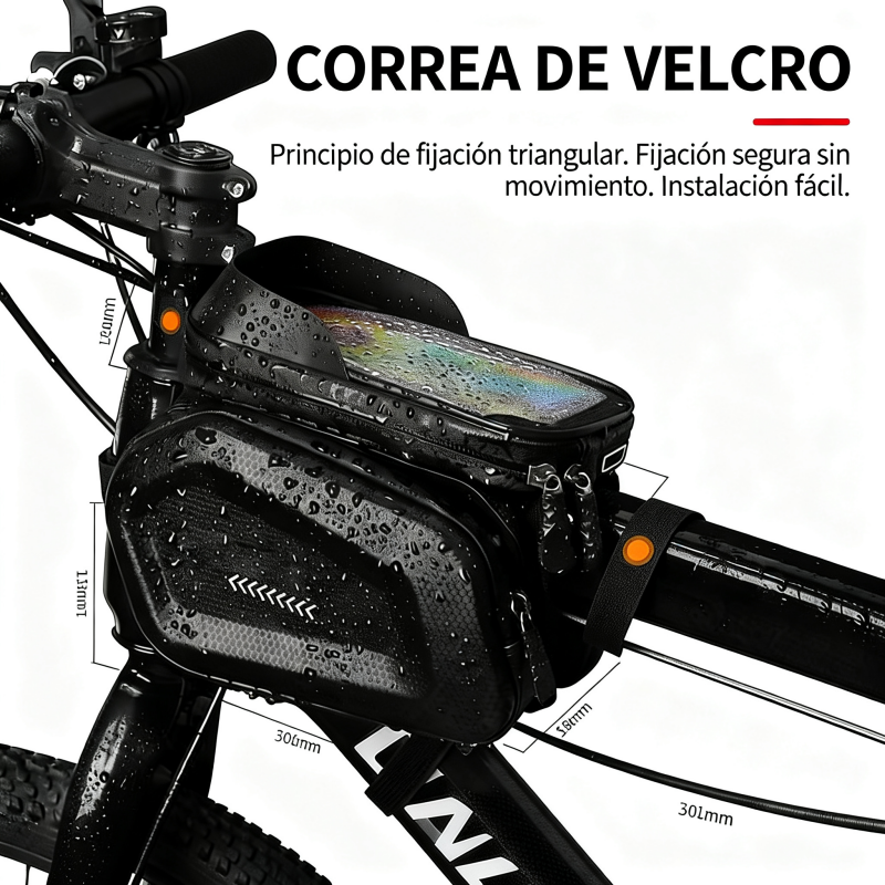 Bolsa para Móvil de Bicicleta Impermeable | Bolsa Rígida de Tubo Superior para MTB y Carretera