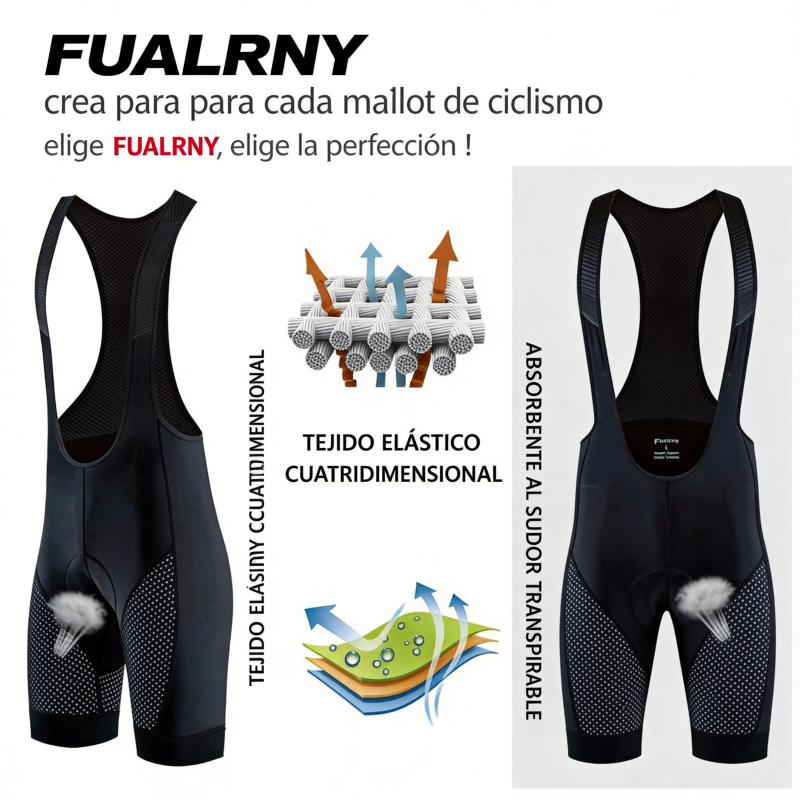 Culotte de Ciclismo con Tirantes | Transpirable y Secado Rápido