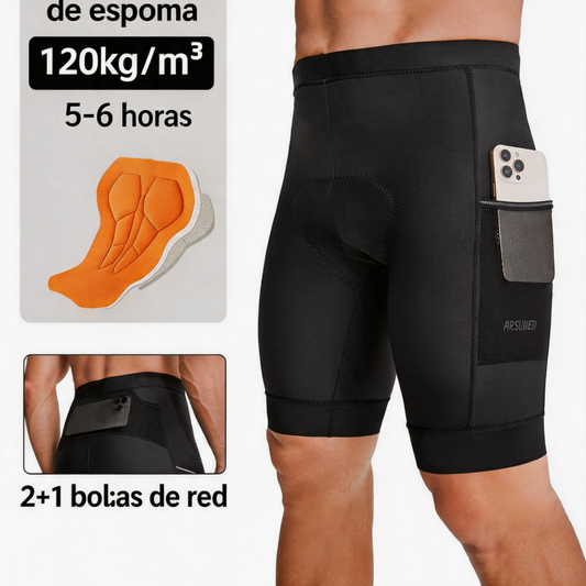 Pantalones Cortos de Ciclismo para Hombre con Acolchado de Gel Transpirable y Secado Rápido MTB